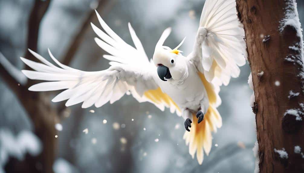 playful bird with feathers