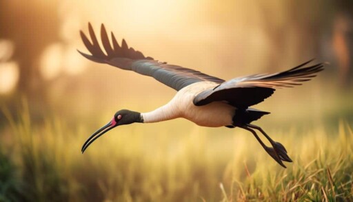 distinctive long necked ibis