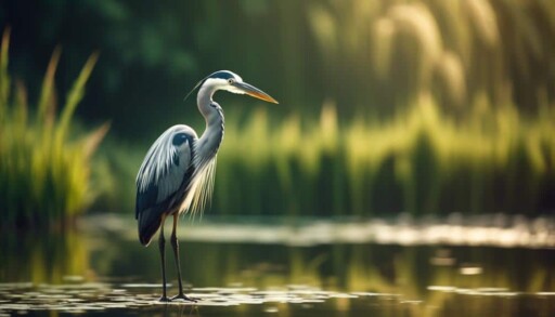graceful water birds fishing