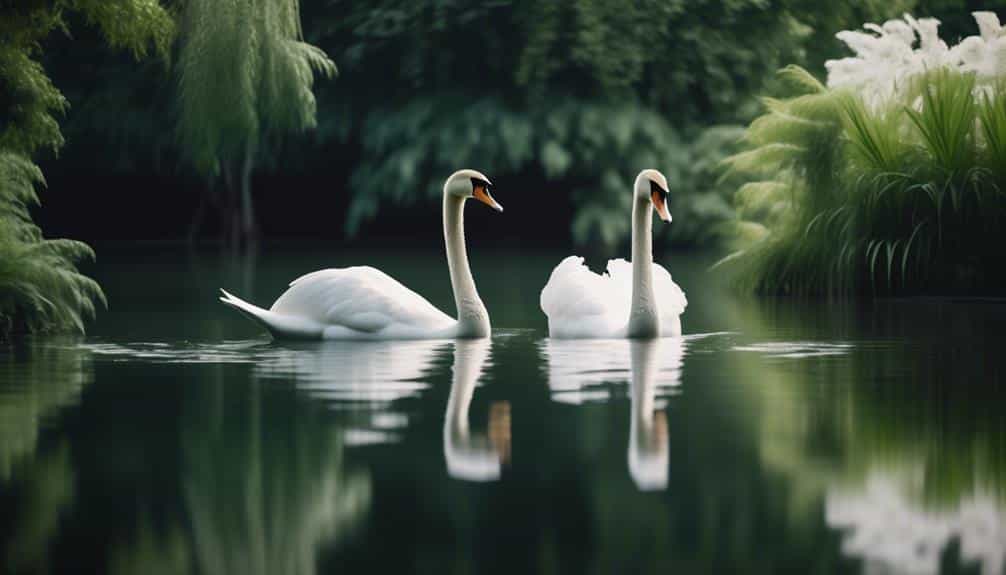 graceful birds on water