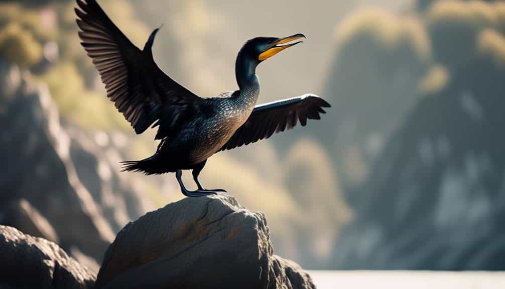 diving seabirds with spread wings