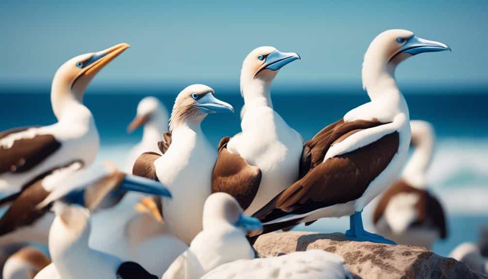 marine birds with blue feet