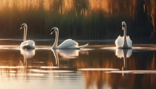 majestic swans in nature
