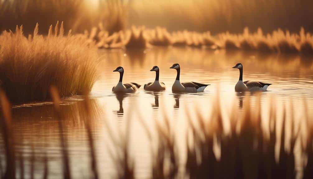 flocking geese in the sky