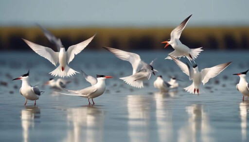 elegant seabirds with sharp beaks