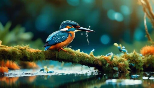 vibrant birds with long beaks