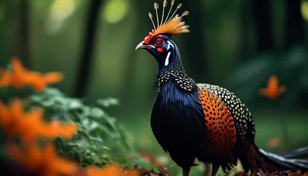 colorful pheasant with crest