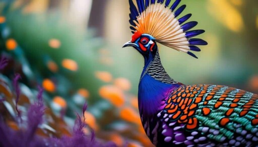 exotic bird with vibrant plumage