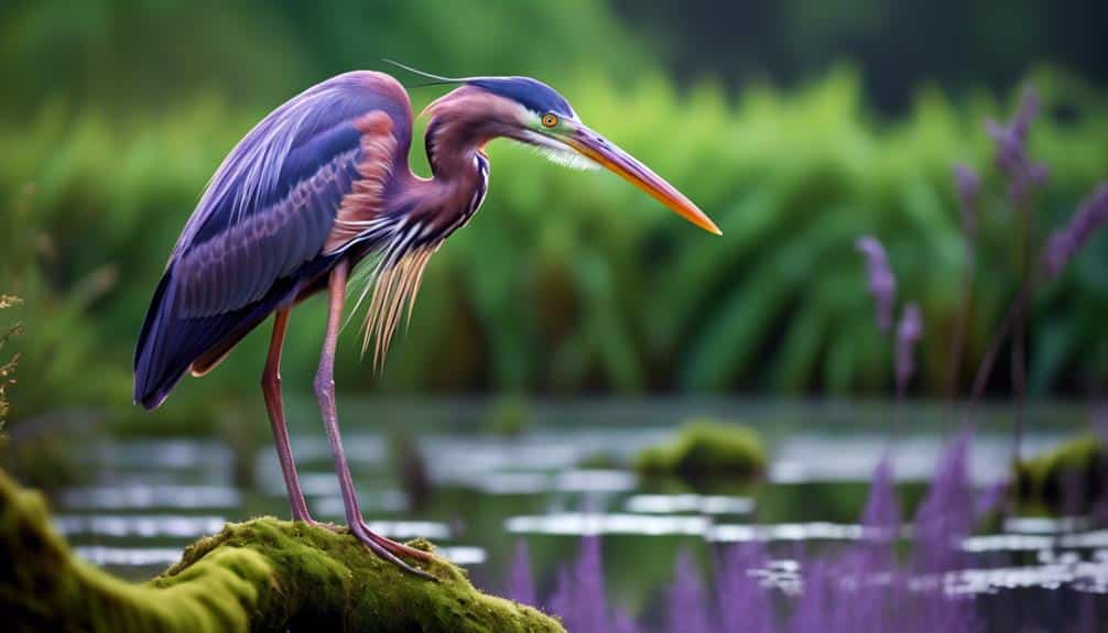 elegant purple heron sighting
