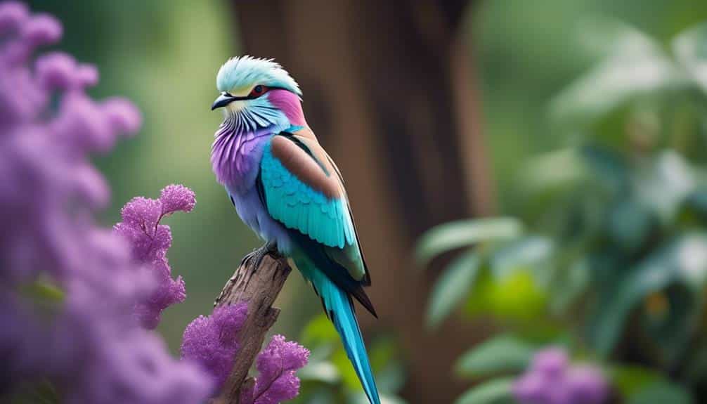 colorful bird with lilac breast