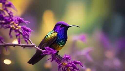 colorful sunbird with purple rump