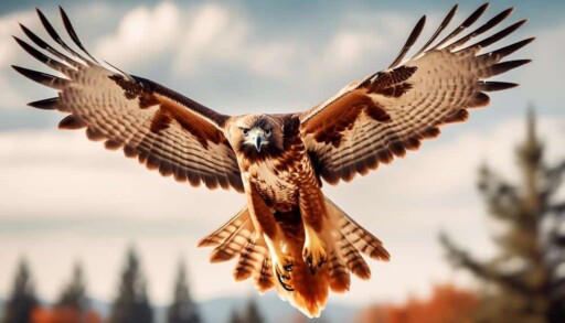 majestic red tailed hawk soaring