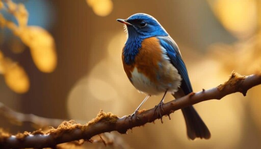 rare bird with blue wings