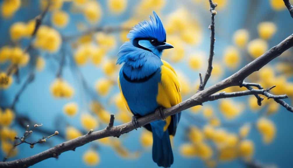 small blue and yellow bird