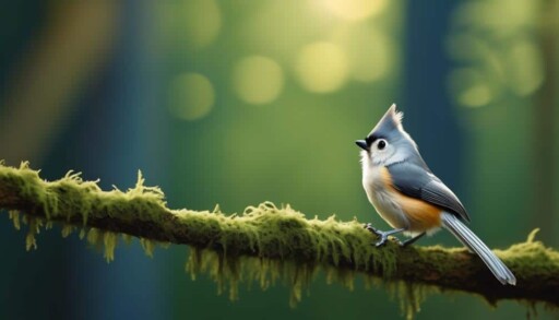 small gray bird with crest