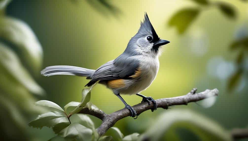 distinctive black crested titmouse