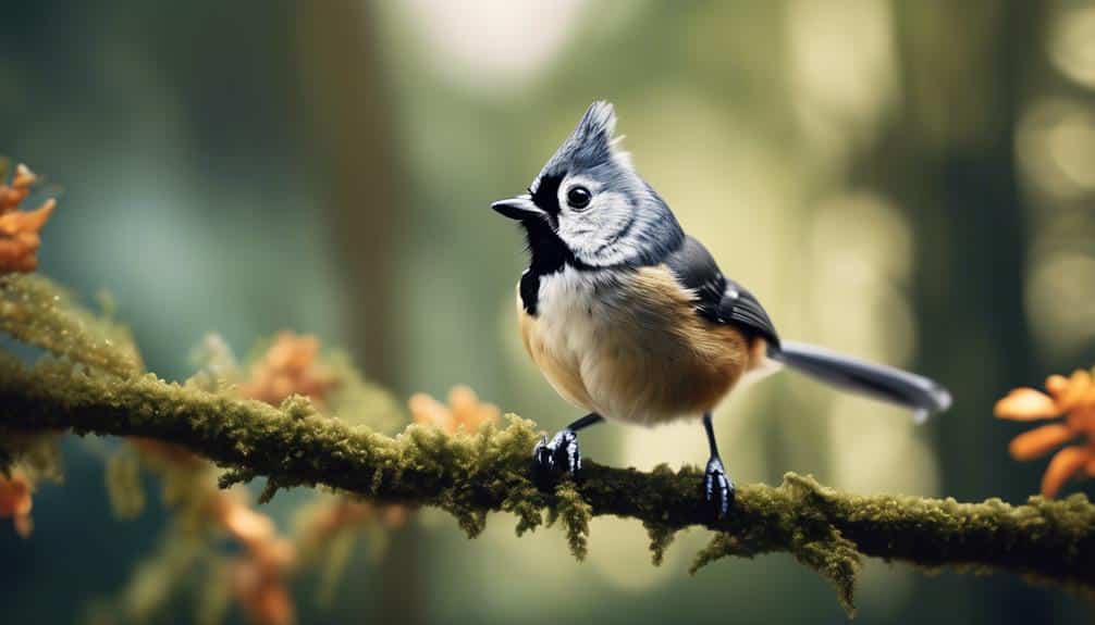 small gray bird with crest
