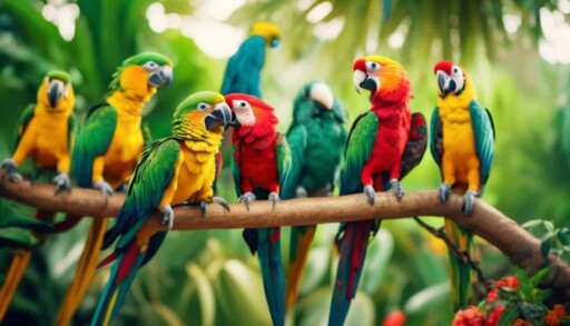 colorful talking birds