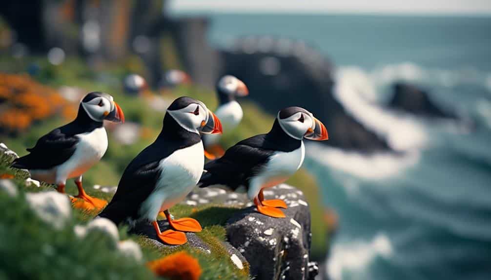 adorable birds with colorful beaks