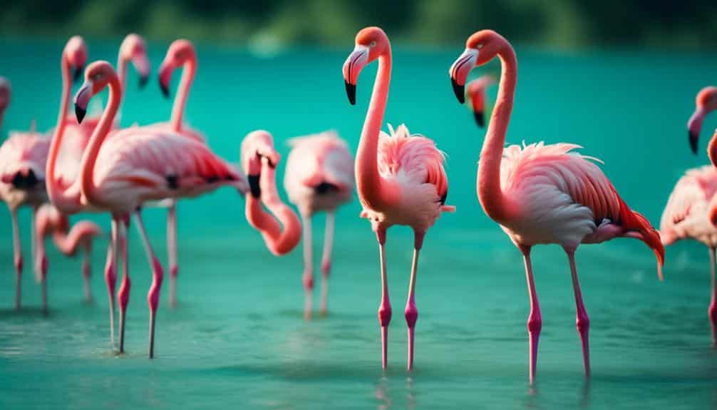 elegant pink wading birds