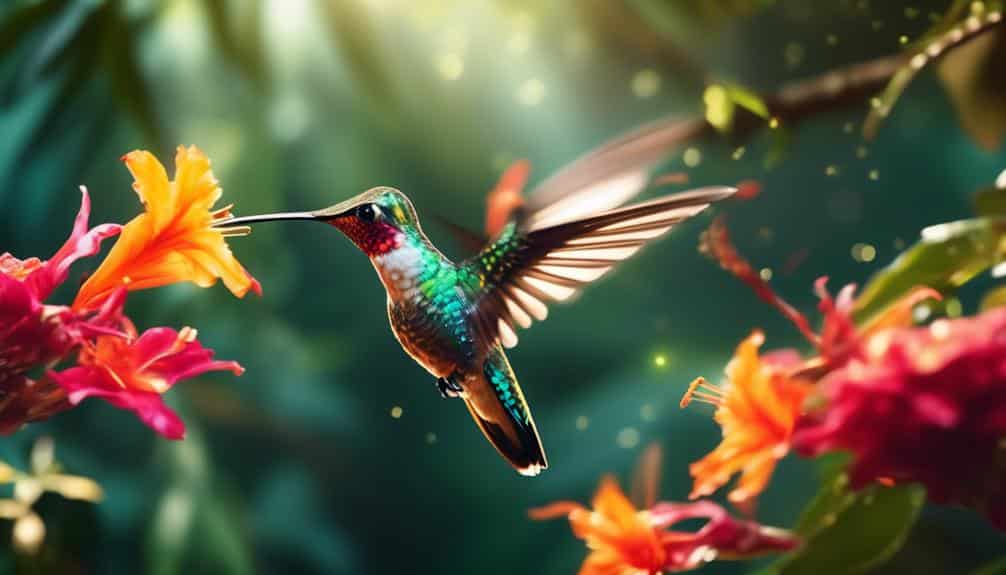 tiny colorful fast birds