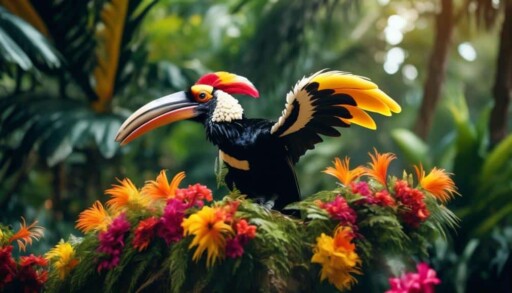 colorful birds with large beaks