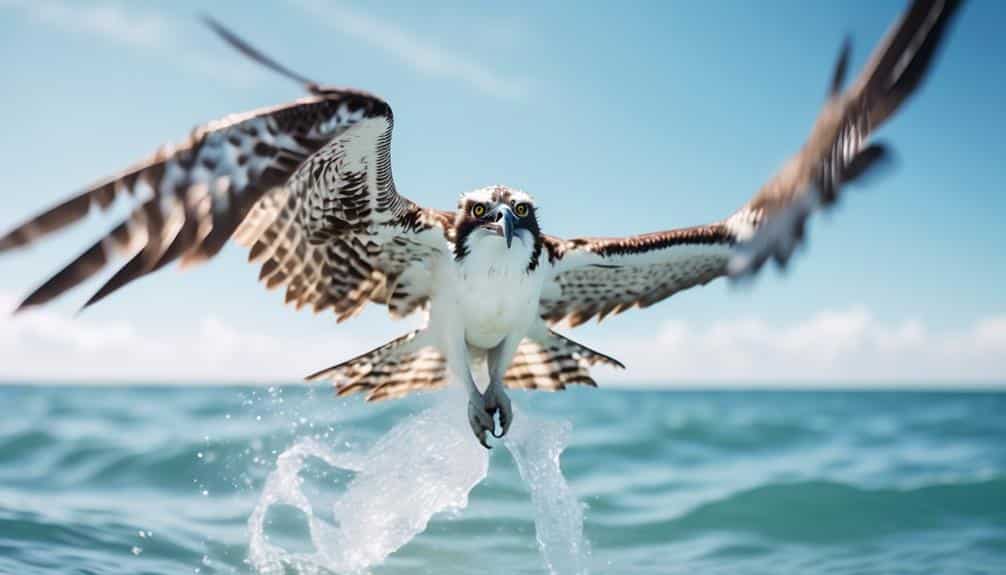 fast flying fish catching birds