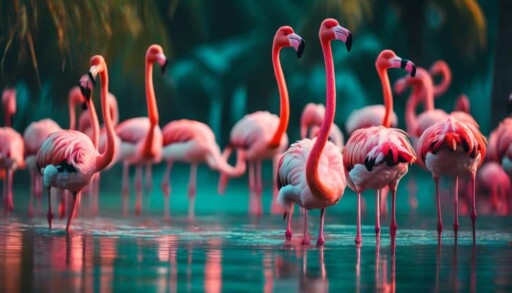vibrant pink flamingo sightings