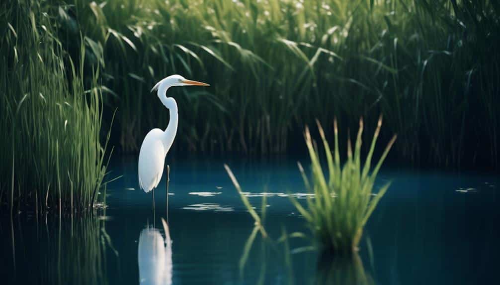 graceful white egret bird