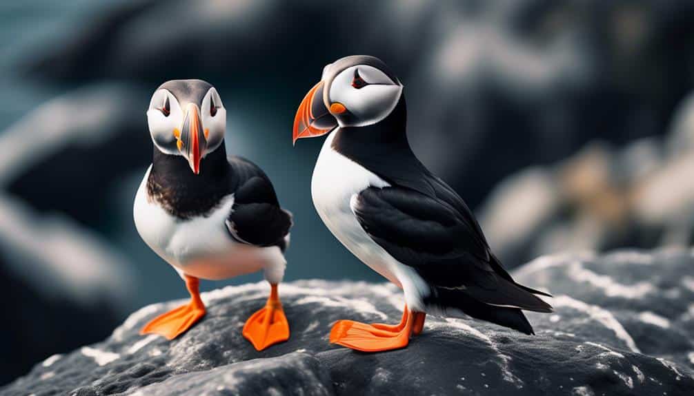 colorful puffins in iceland