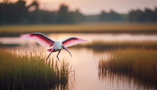 colorful bird with spoon shaped bill