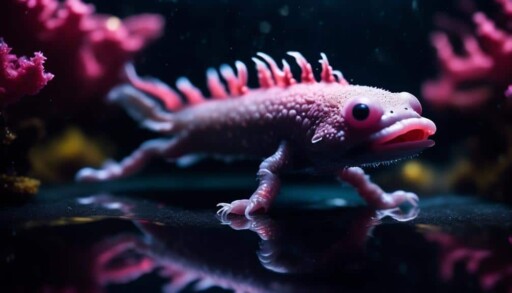 black axolotl with dark skin