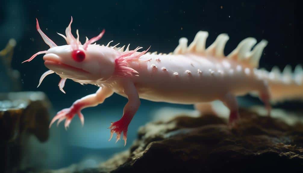 rare golden albino axolotl