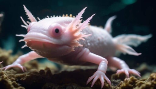 rare white axolotl species