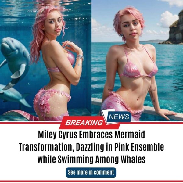 Miley Cyrus Embraces Mermaid Transformation, Dazzling in Pink Ensemble while Swimming Among Whales