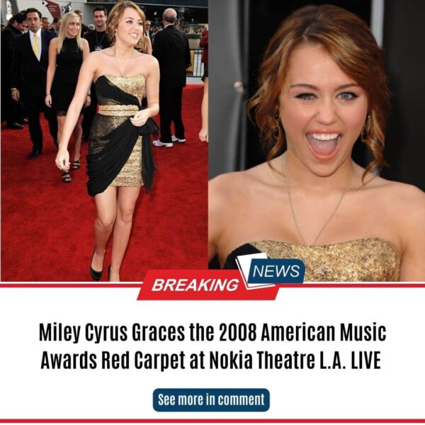 Miley Cyrus Graces the 2008 American Music Awards Red Carpet at Nokia Theatre L.A. LIVE ‎