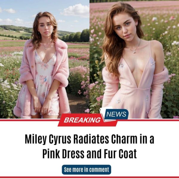 Miley Cyrus Radiates Charm in a Pink Dress and Fur Coat