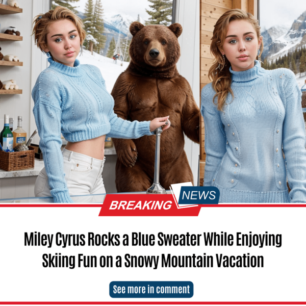 Miley Cyrus Rocks a Blue Sweater While Enjoying Skiing Fun on a Snowy Mountain Vacation