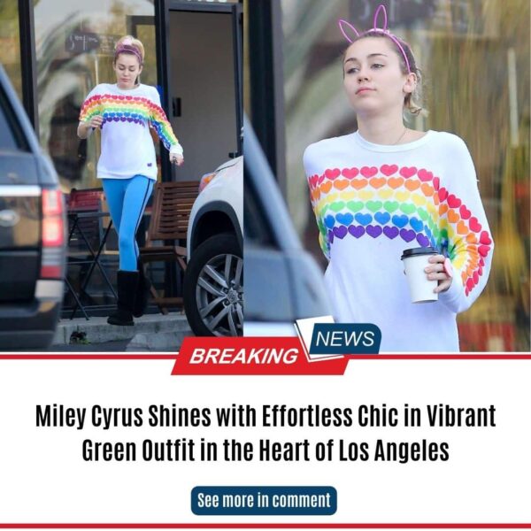 Miley Cyrus Shines with Effortless Chic in Vibrant Green Outfit in the Heart of Los Angeles