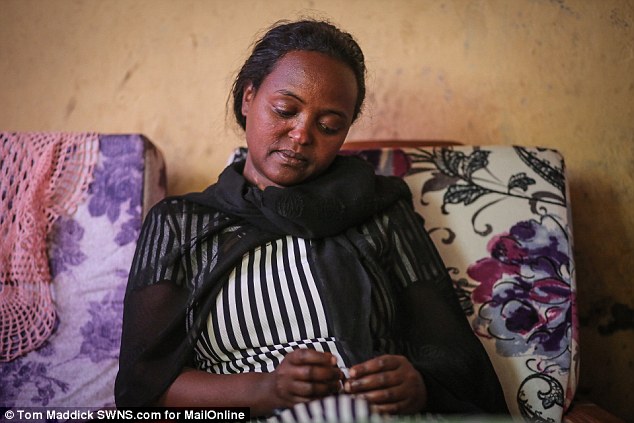 Deserted: After Mentewab left Almaz took the baby to the local council to ask for help, amid fears she was becoming dangerously malnourished. Almaz said in 2007: 'I went to the Kebele (the local council) and said to them, 'Please take the baby before she dies'