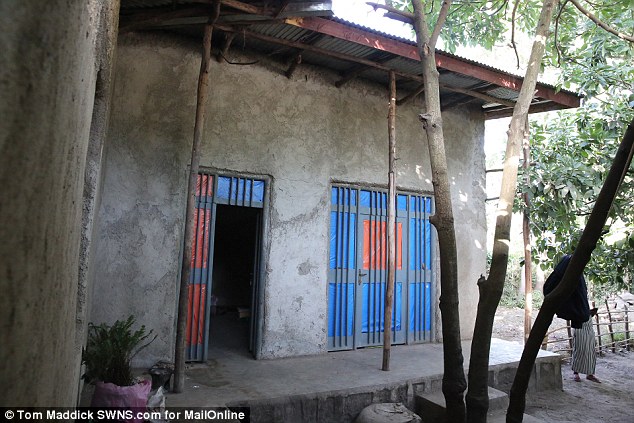 Humble: In this modest home, built by Mentewab's father, she now earns a living by renting out two rooms but insists she does not want Angelina Jolie's money