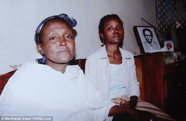 Struggle: Mentewab initially kept her daughter, whom she had named Yemasrech, which means 'good news', but struggled to make enough money then ran away, leaving her with her own mother Almaz Elfneh (left)