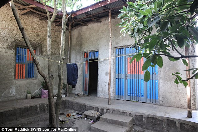 Poverty: The simple home in central Ethiopia where Mentewab makes a living renting out two rooms, which brings in less than £15 a month