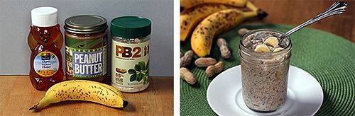 Haferbrei mit Bananen und Erdnussbutter