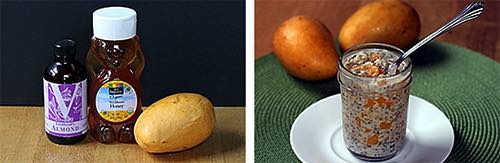 Haferbrei mit Mango und Mandeln