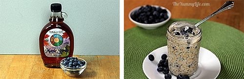 Haferbrei mit Heidelbeeren und Ahornsirup