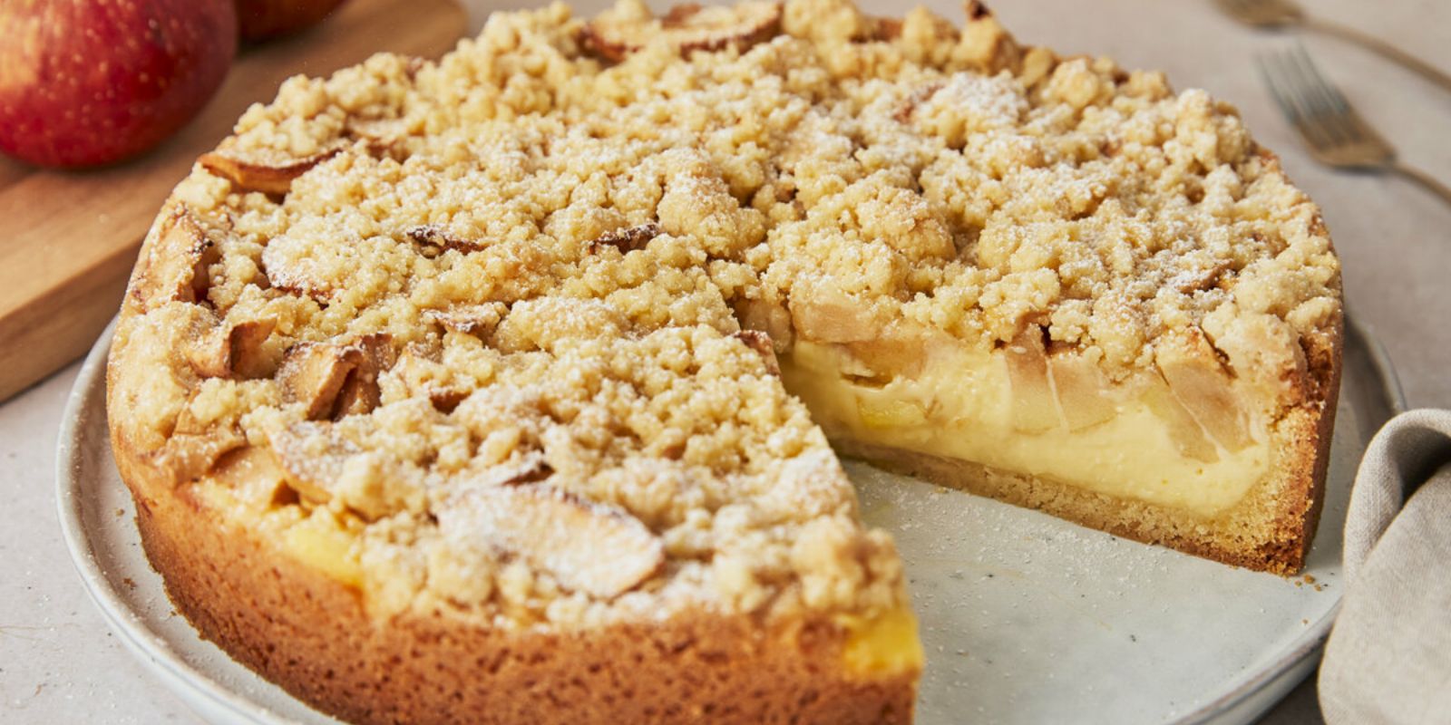 APFELKUCHEN MIT VANILLEPUDDIG