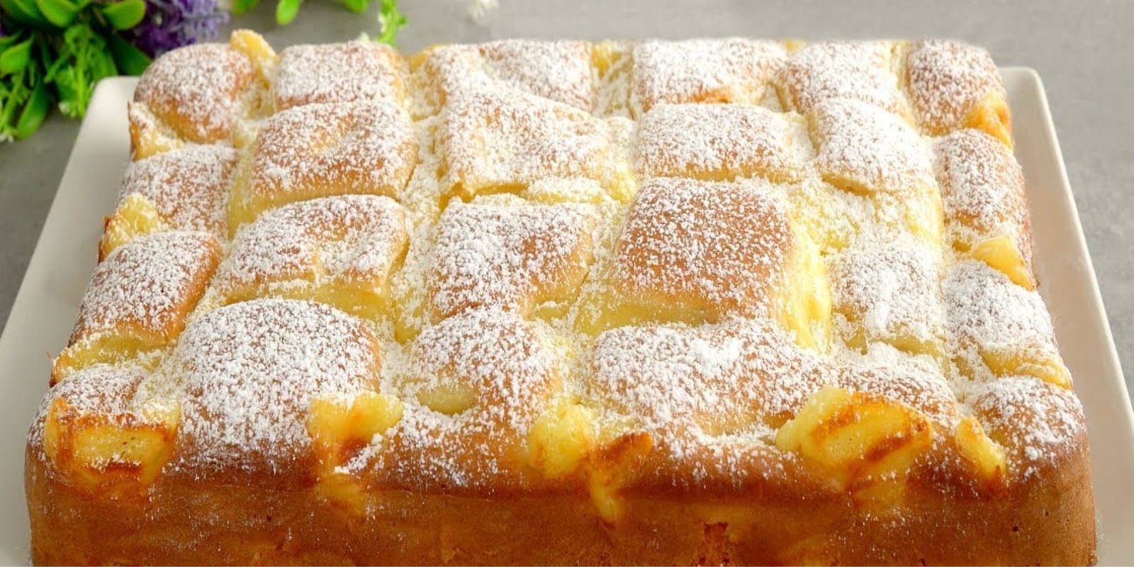 Apfelkuchen mit Vanillepudding