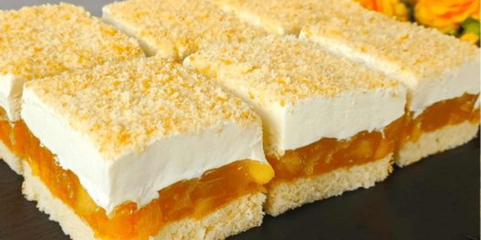 Apfelpudding Schnitten