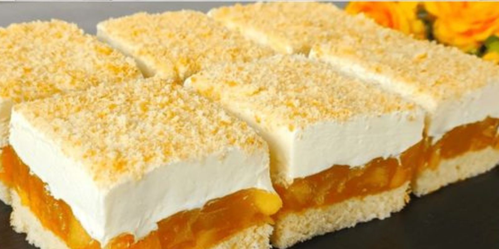 Apfelpudding Schnitten